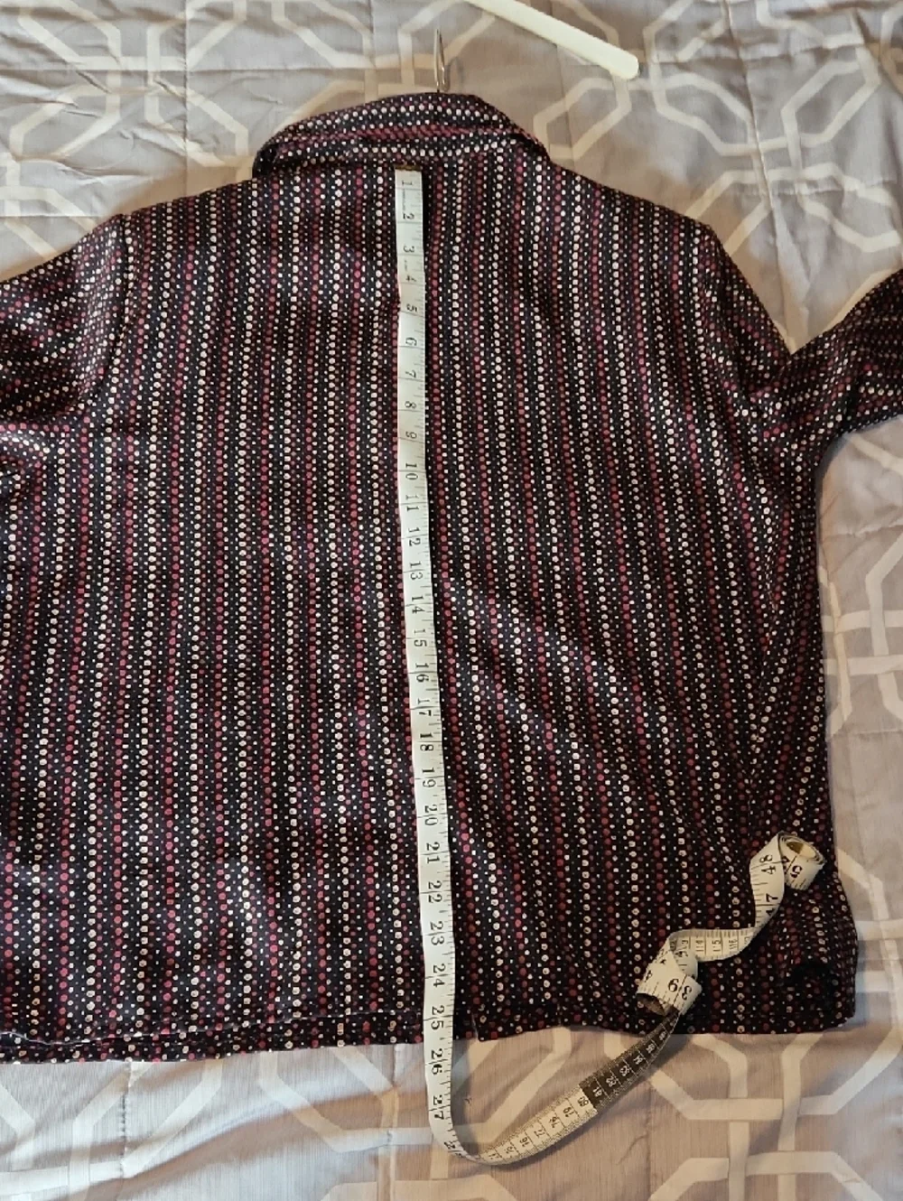 Vintage Liz Baker Black Blouse with Red and Cream Polka Dots Size 14
